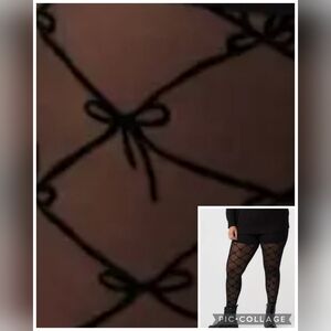 🆕️🎀TORRID BOW DETAIL FLOCKED LEGGINGS - FULL LENGTH🎀